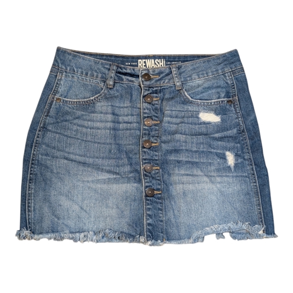 REWASH Vintage Reunion Denim Mini Skirt Jean Skirt
